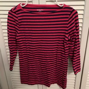 *5 for $25 deal* Hot Pink and Navy 3/4 Shirt